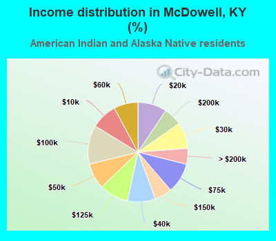 Income distribution in McDowell, KY (%)