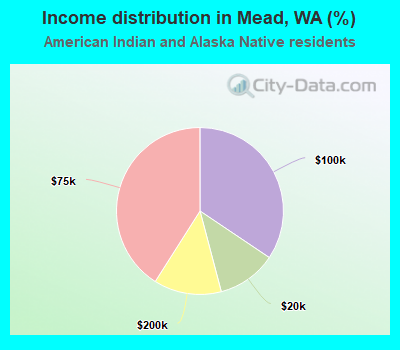 Income distribution in Mead, WA (%)