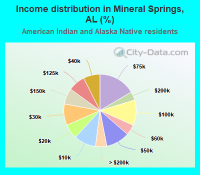 Income distribution in Mineral Springs, AL (%)