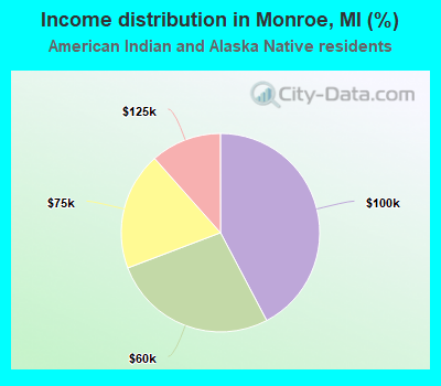 Income distribution in Monroe, MI (%)