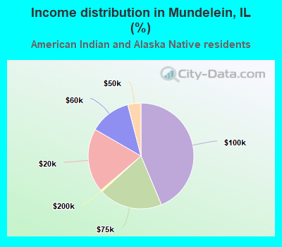 Income distribution in Mundelein, IL (%)