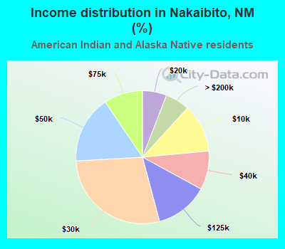 Income distribution in Nakaibito, NM (%)