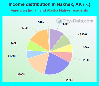 Income distribution in Naknek, AK (%)