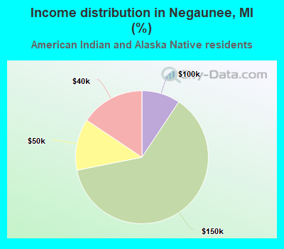 Income distribution in Negaunee, MI (%)