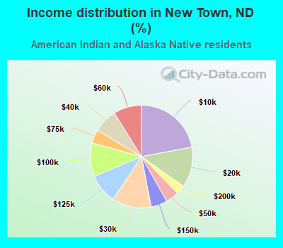 Income distribution in New Town, ND (%)
