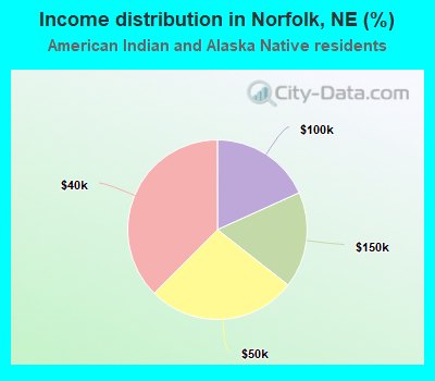 Income distribution in Norfolk, NE (%)