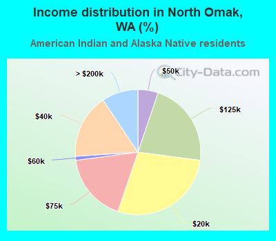 Income distribution in North Omak, WA (%)