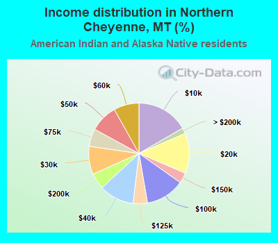 Income distribution in Northern Cheyenne, MT (%)