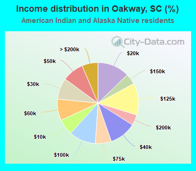 Income distribution in Oakway, SC (%)