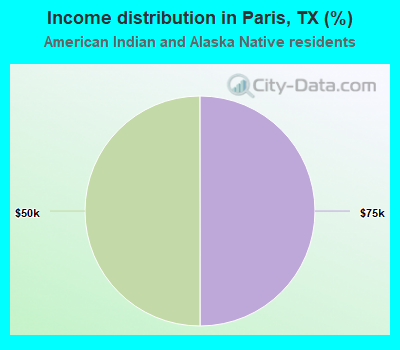 Income distribution in Paris, TX (%)