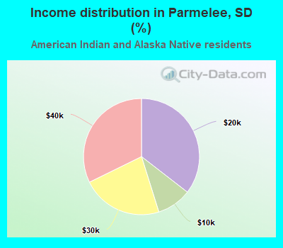 Income distribution in Parmelee, SD (%)