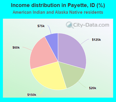 Income distribution in Payette, ID (%)