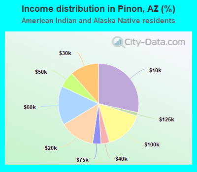 Income distribution in Pinon, AZ (%)