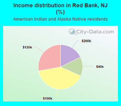 Income distribution in Red Bank, NJ (%)