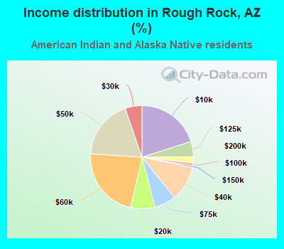 Income distribution in Rough Rock, AZ (%)