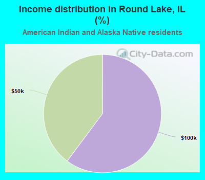 Income distribution in Round Lake, IL (%)