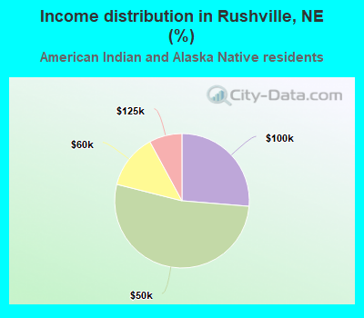 Income distribution in Rushville, NE (%)