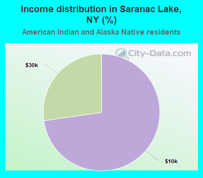 Income distribution in Saranac Lake, NY (%)