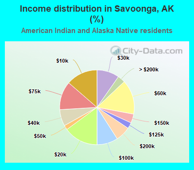 Income distribution in Savoonga, AK (%)