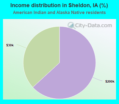 Income distribution in Sheldon, IA (%)