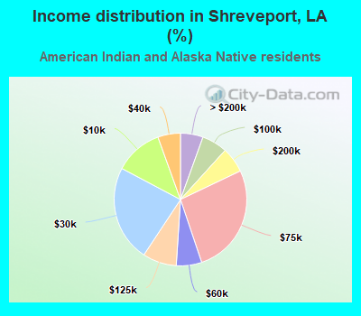 Income distribution in Shreveport, LA (%)