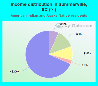 Income distribution in Summerville, SC (%)