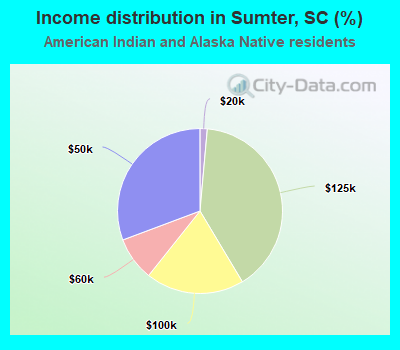 Income distribution in Sumter, SC (%)