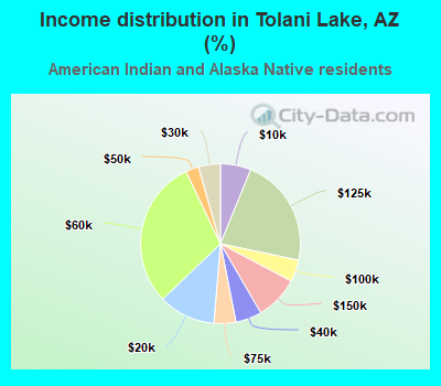 Income distribution in Tolani Lake, AZ (%)