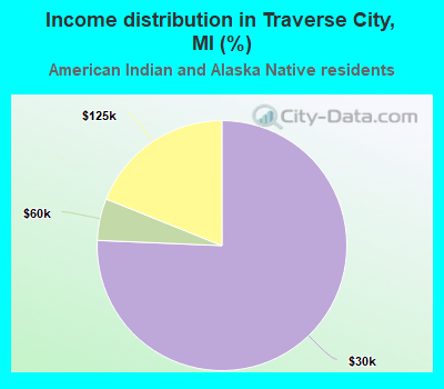 Income distribution in Traverse City, MI (%)