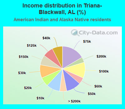 Income distribution in Triana-Blackwall, AL (%)