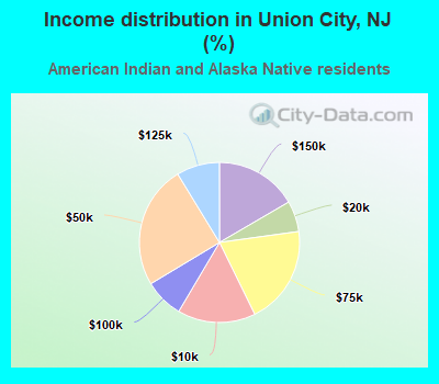 Income distribution in Union City, NJ (%)