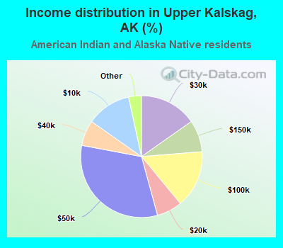 Income distribution in Upper Kalskag, AK (%)