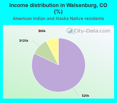 Income distribution in Walsenburg, CO (%)