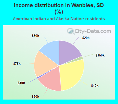 Income distribution in Wanblee, SD (%)