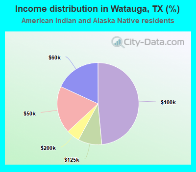 Income distribution in Watauga, TX (%)