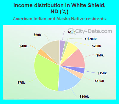 Income distribution in White Shield, ND (%)