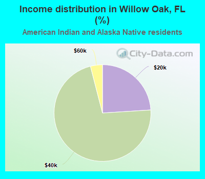 Income distribution in Willow Oak, FL (%)