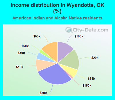 Income distribution in Wyandotte, OK (%)