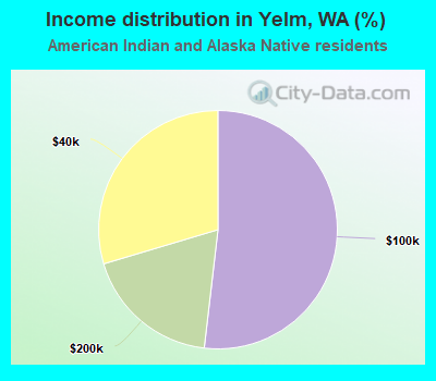 Income distribution in Yelm, WA (%)