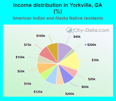 Income distribution in Yorkville, GA (%)