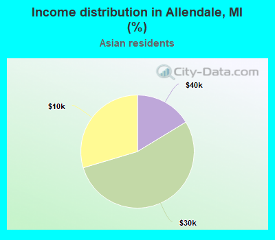 Income distribution in Allendale, MI (%)