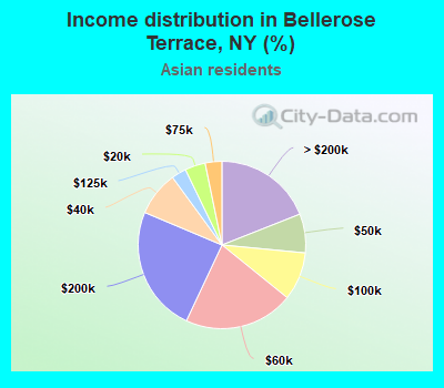 Income distribution in Bellerose Terrace, NY (%)