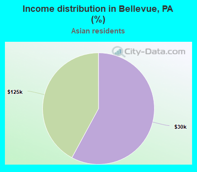 Income distribution in Bellevue, PA (%)