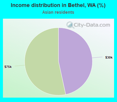 Income distribution in Bethel, WA (%)