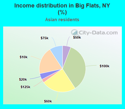 Income distribution in Big Flats, NY (%)