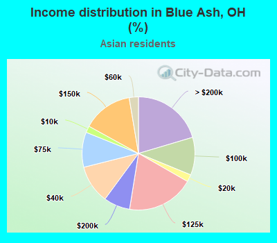 Income distribution in Blue Ash, OH (%)