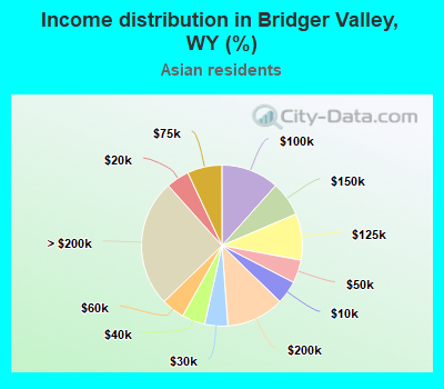 Income distribution in Bridger Valley, WY (%)