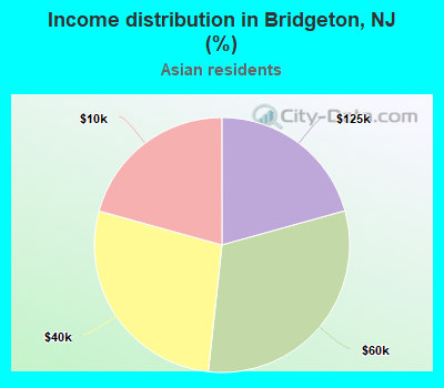 Income distribution in Bridgeton, NJ (%)