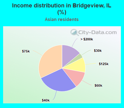 Income distribution in Bridgeview, IL (%)