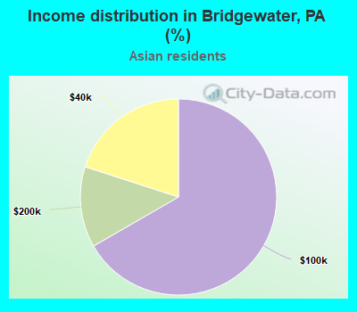 Income distribution in Bridgewater, PA (%)